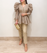 Load image into Gallery viewer, Beige peplum set
