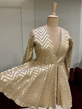 Load image into Gallery viewer, Golden Chevron Peplum Jacket
