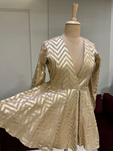 Golden Chevron Peplum Jacket