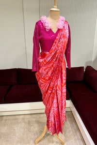 Pink Sequence Sari