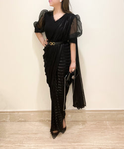 All Black Sari