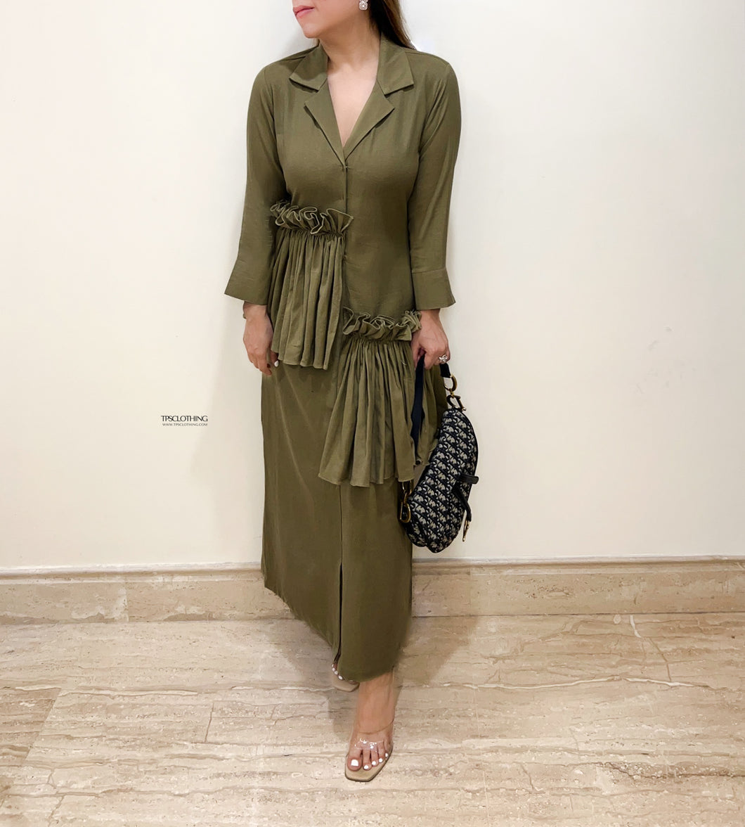 Olive Cotton Dress