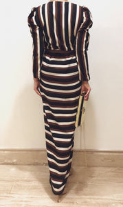 Brown Stripes Maxi