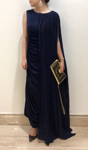 Navy Drape Maxi