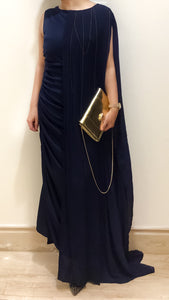 Navy Drape Maxi