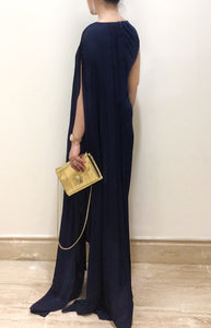 Navy Drape Maxi