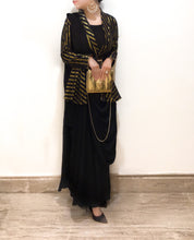 Load image into Gallery viewer, Begum - Black Peplum Jacket Sari
