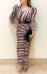 Burgundy Stripes Maxi