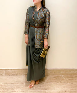 Green Paisley Jacket Sari