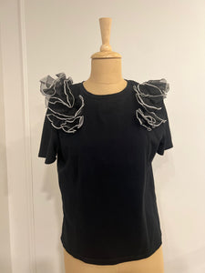 Black applique t shirt