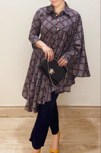 Load image into Gallery viewer, Navy Asymmetric Top
