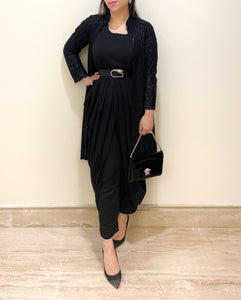 Black Dhoti Set