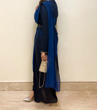 Load image into Gallery viewer, Navy Jumpsuit Drape Sari
