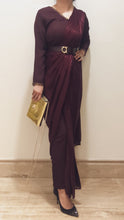 Load image into Gallery viewer, Maroon Jumpsuit sari
