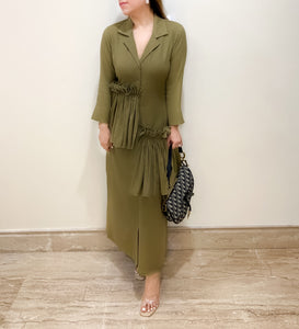 Olive Cotton Dress